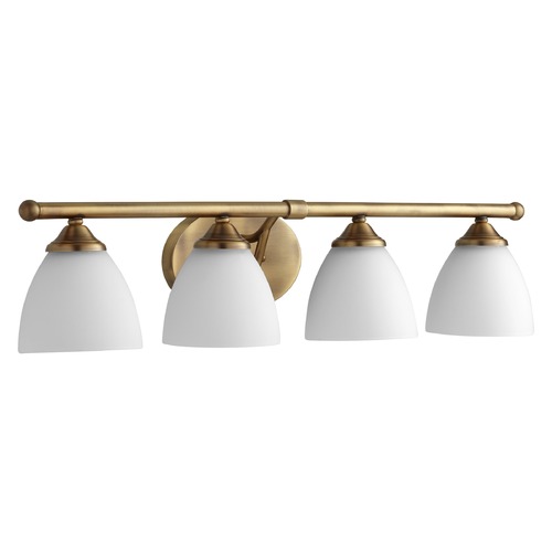 Brooks Aged Brass Bathroom Light by Quorum Lighting
