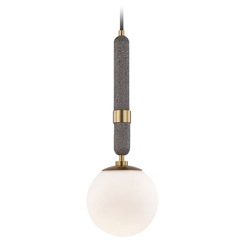 Mitzi by Hudson Valley Mitzi By Hudson Valley Brielle Aged Brass Pendant Light with Globe Shade H289701S-AGB