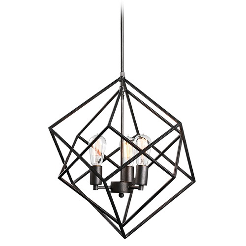 Matteo Lighting Geometry Series Rusty Black Pendant by Matteo Lighting C54623RB