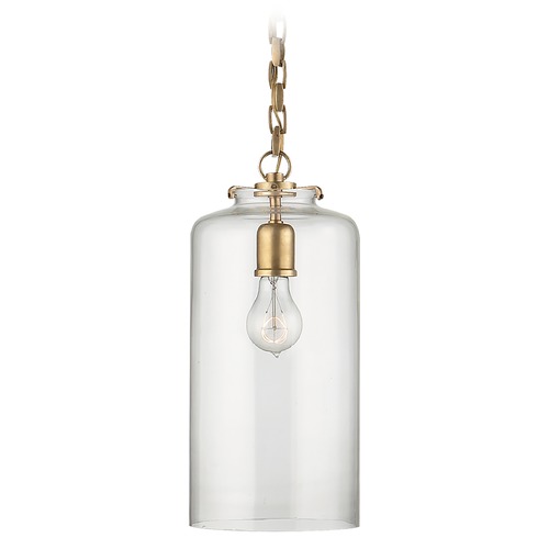 Visual Comfort Signature Collection Thomas OBrien Katie Cylinder Pendant in Brass by Visual Comfort Signature TOB5226HABG3CG
