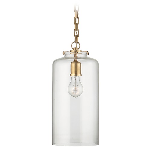 Thomas OBrien Katie Cylinder Pendant in Brass by Visual Comfort Signature
