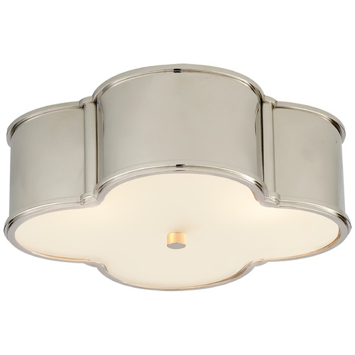 Visual Comfort Signature Collection Alexa Hampton Basil Flush Mount in Polished Nickel by Visual Comfort Signature AH4015PNFG