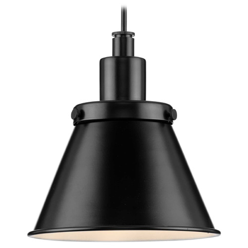 Progress Lighting Hinton 1-Light Matte Black Mini Pendant