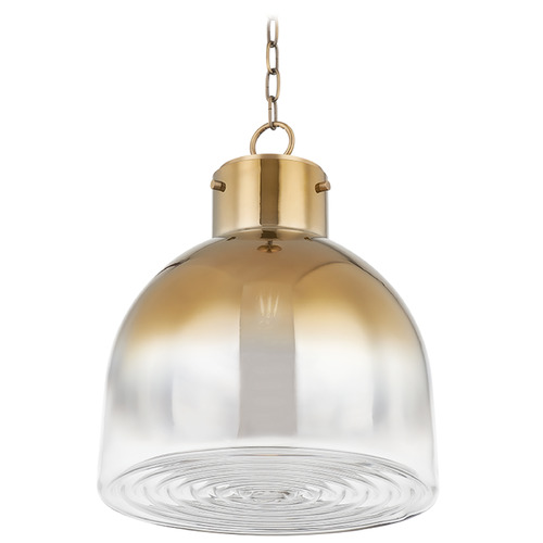 Troy Lighting Beryl Patina Brass LED Pendant Light with Bowl / Dome Shade