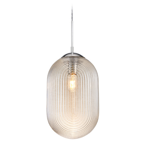 Matteo Lighting Maruna Chrome Mini-Pendant Light with Oblong Shade