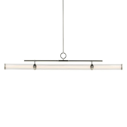 Riven 60.25-Inch LED Linear Chandelier in Polished Nickel by Kichler