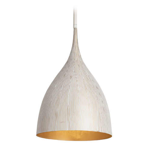 Maxim Lighting Fleur White & Gold Pendant Light with Bowl / Dome Shade