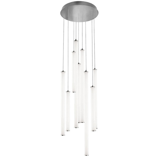 Afx Lighting Caden Satin Nickel LED Multi-Light Pendant with Cylindrical Shade