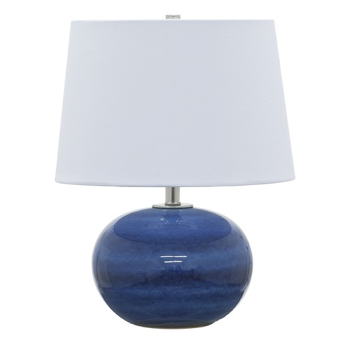 Scatchard Stoneware Blue Gloss Table Lamp by House of Troy Lighting