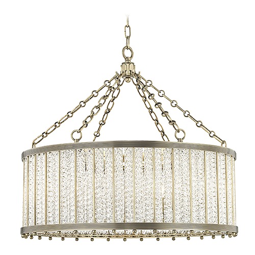 Hudson Valley Lighting Hudson Valley Lighting Shelby Aged Brass Pendant Light with Drum Shade 8125-AGB