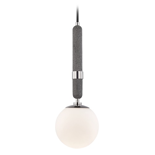 Mitzi by Hudson Valley Mitzi By Hudson Valley Brielle Polished Nickel Pendant Light with Globe Shade H289701S-PN