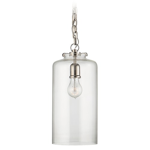 Thomas OBrien Katie Cylinder Pendant in Nickel by Visual Comfort Signature