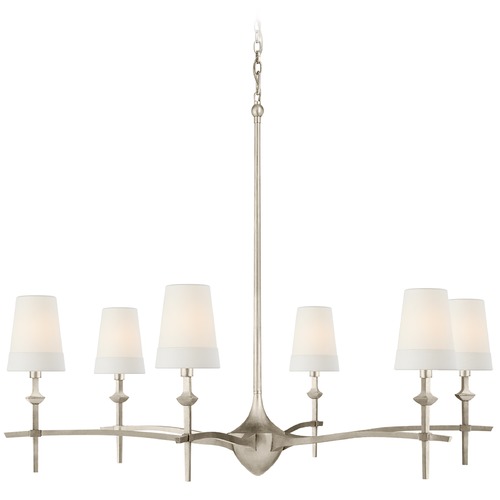 Visual Comfort Signature Collection Thomas OBrien Pippa Chandelier in Silver Leaf by Visual Comfort Signature TOB5737BSLL