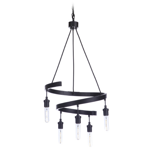 Craftmade Lighting Tranquil Flat Black Mini-Chandelier by Craftmade Lighting 55425-FB