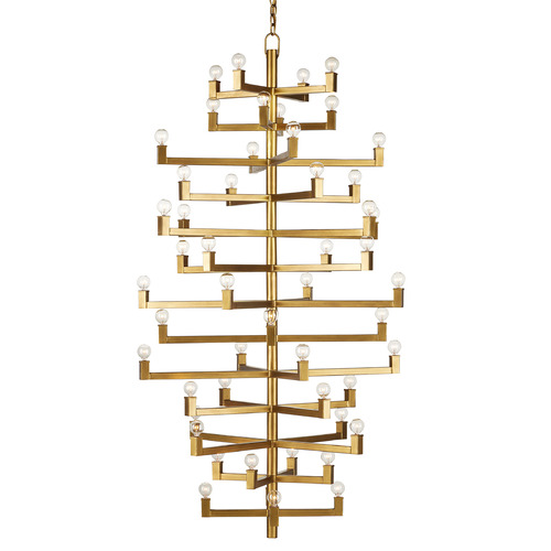 Andre Grande 71.75-Inch High Chandelier in Brass by Currey & Company