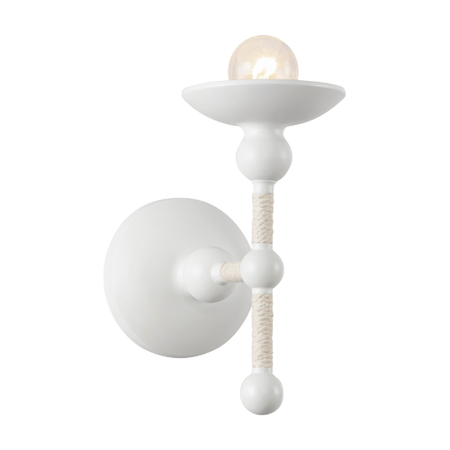 Nadine 9-Inch Wall Sconce in Matte White with Cotton by Alora Lighting