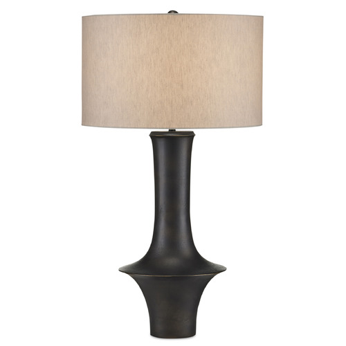 Currey and Company Silvestri Black Table Lamp with Drum Shade