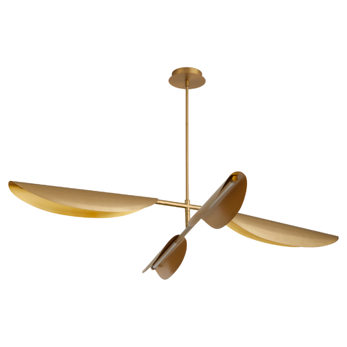 Pivot 4-Light 3CCT LED Chandelier in Brass by Oxygen Lighting