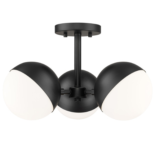 Z-Lite Realm Sphere Matte Black Semi-Flushmount Light