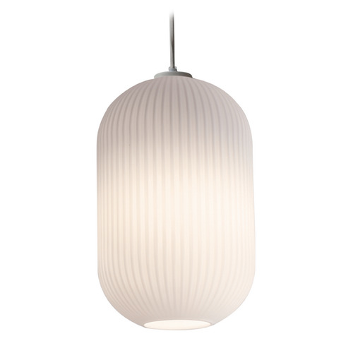 Afx Lighting Callie White Mini-Pendant Light with Oblong Shade