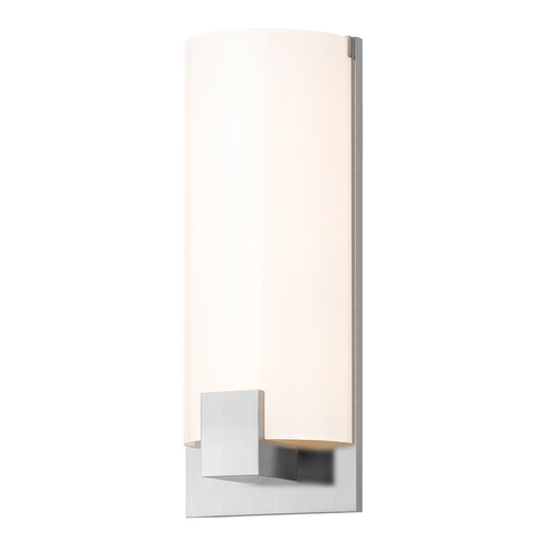 Sonneman Lighting Modern Sconce Wall Light with White Glass in Satin Chrome Finish 3662.23