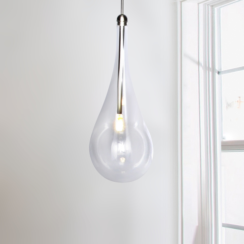 Larmes LED Polished Chrome LED Mini Pendant by ET2 Lighting