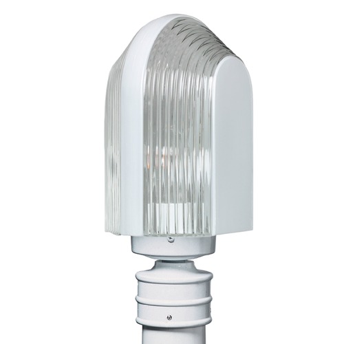 Ribbed Glass Post Light White Costaluz by Besa Lighting
