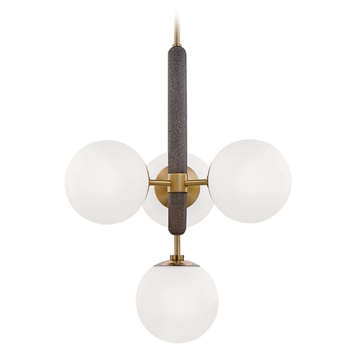 Mitzi by Hudson Valley Mitzi By Hudson Valley Brielle Aged Brass Pendant Light with Globe Shade H289804-AGB