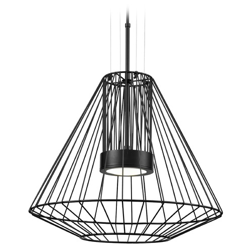 Modern Black LED Outdoor Hanging Light with Clear Shade 3000K 1875LM