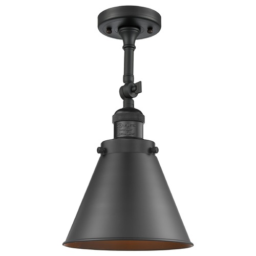 Innovations Lighting Innovations Lighting Appalachian Matte Black Semi-Flushmount Light 201F-BK-M13-BK