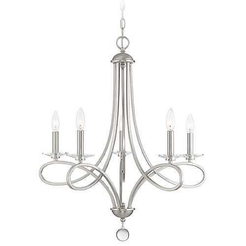 26-Inch Chandelier in Brushed Nickel by Meridian