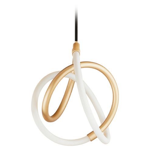 Mobius 12-Inch LED Pendant in Black & Gold by ET2 Lighting