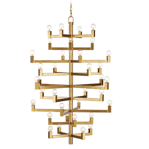 Andre Large 51.50-Inch High Chandelier in Brass by Currey & Company