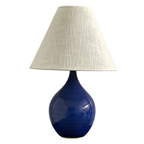House Of Troy Scatchard Imperial Blue Table Lamp with Coolie Shade