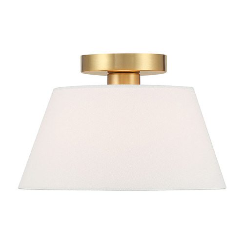 Meridian Natural Brass Semi-Flushmount Light