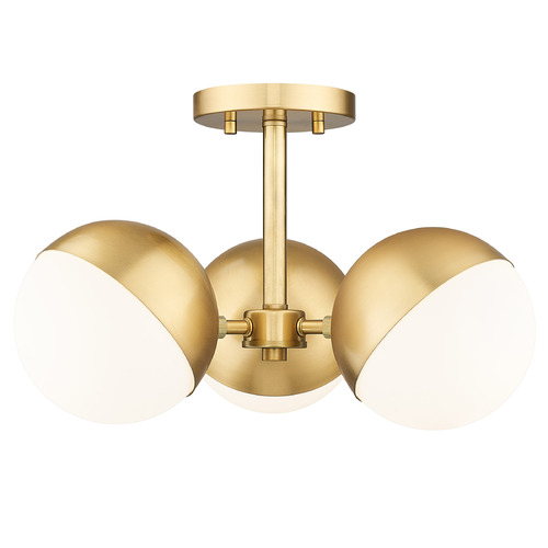 Z-Lite Realm Sphere Modern Gold Semi-Flushmount Light