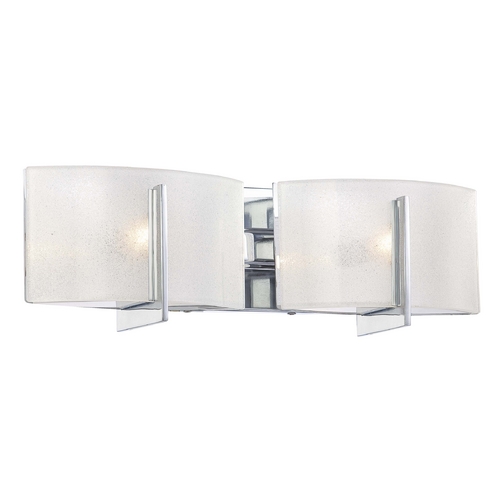 Bathroom Light with White Glass in Chrome Finish