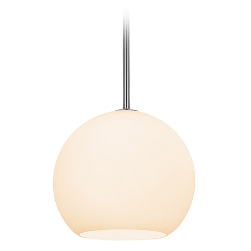 Access Lighting Modern Mini Pendant with White Glass by Access Lighting 23950-BS/OPL
