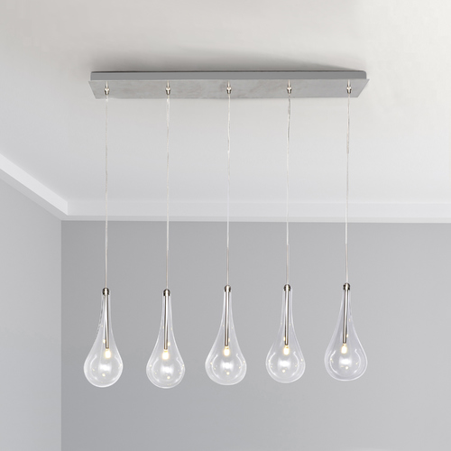 Larmes LED 31.50-Inch Linear Pendant in Polished Chrome by ET2 Lighting