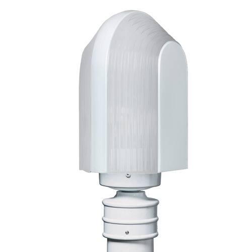 Frosted Ribbed Glass Post Light White Costaluz by Besa Lighting