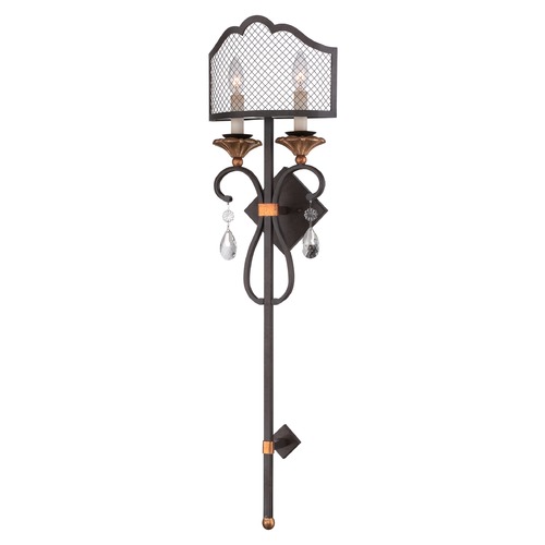 Metropolitan Lighting Metropolitan Cortona French Bronze with Gold Highlight Sconce N7102-258B