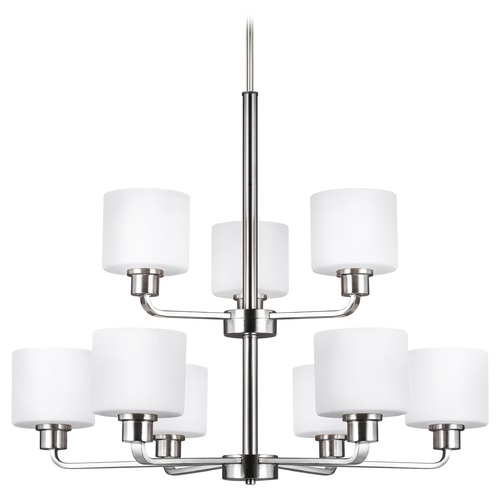 Canfield Brushed Nickel Chandelier by Generation Lighting