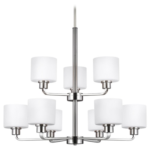 Generation Lighting Canfield Brushed Nickel Chandelier by Generation Lighting 3128809-962