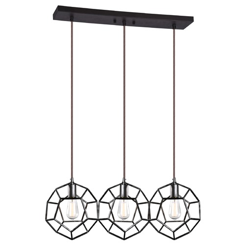 Geometry Series Rusty Black Multi-Light Pendant by Matteo Lighting