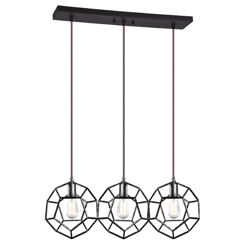 Matteo Lighting Geometry Series Rusty Black Multi-Light Pendant by Matteo Lighting C54643RB