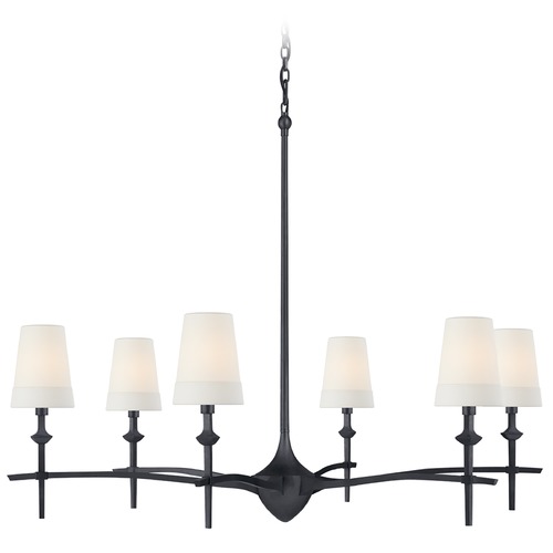 Visual Comfort Signature Collection Thomas OBrien Pippa Chandelier in Aged Iron by Visual Comfort Signature TOB5737AIL