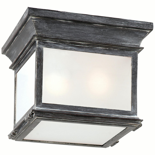 Visual Comfort Signature Collection E.F. Chapman Club Small Flush Mount in Weathered Zinc by VC Signature CHO4310WZFG