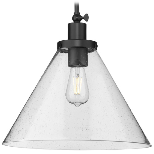 Progress Lighting Progress Lighting Hinton 1-Light Matte Black Pendant P500384-31M