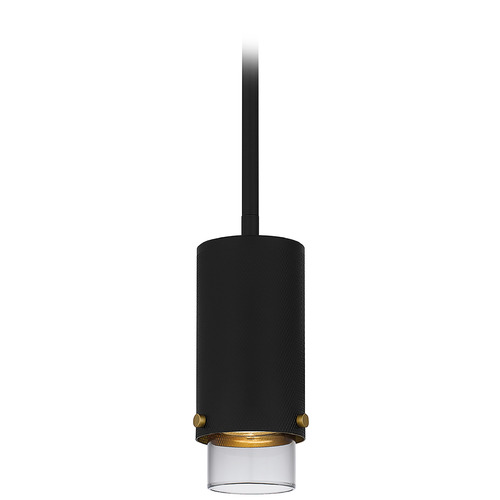 Quoizel Lighting Elio Matte Black LED Mini-Pendant Light with Cylindrical Shade