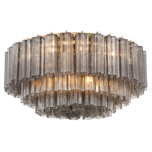 Crystorama Lighting Addis Aged Brass Flushmount Light